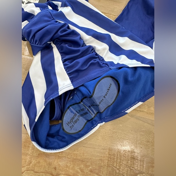 Nicole Miller convertible One Piece swim bikini striped ruched swim - Picture 13 of 13